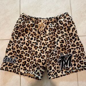 Leopard Print Shorts with Logo